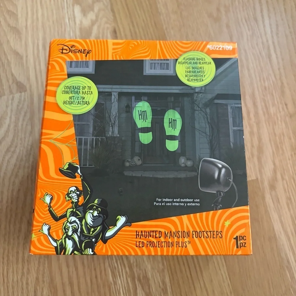 Disney Haunted Mansion LED Light Show Green Footsteps Projector Halloween NEW